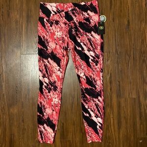 Athletic retro Leggings workout pants High waisted pink